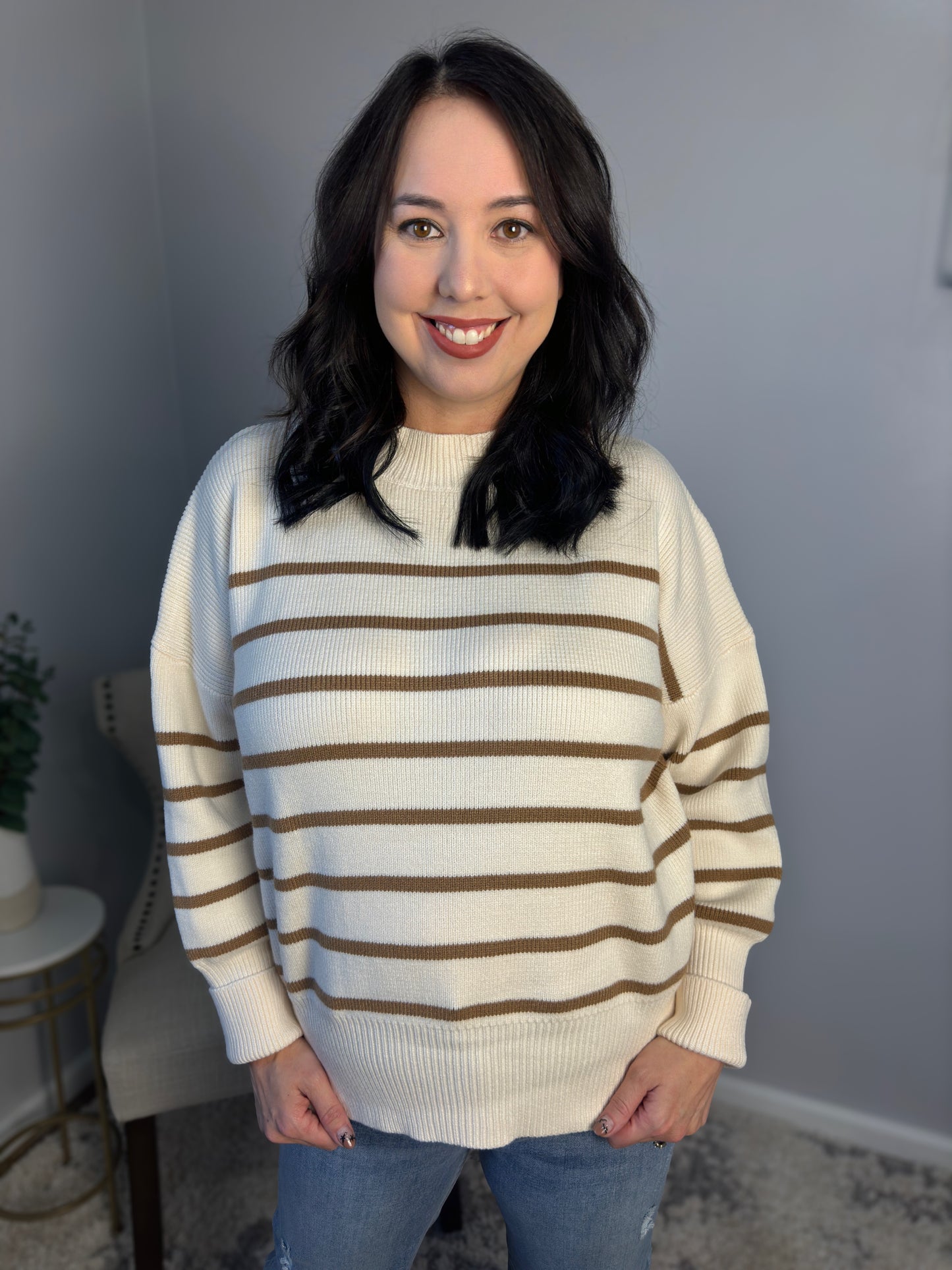 Striped Round Neck Sweater