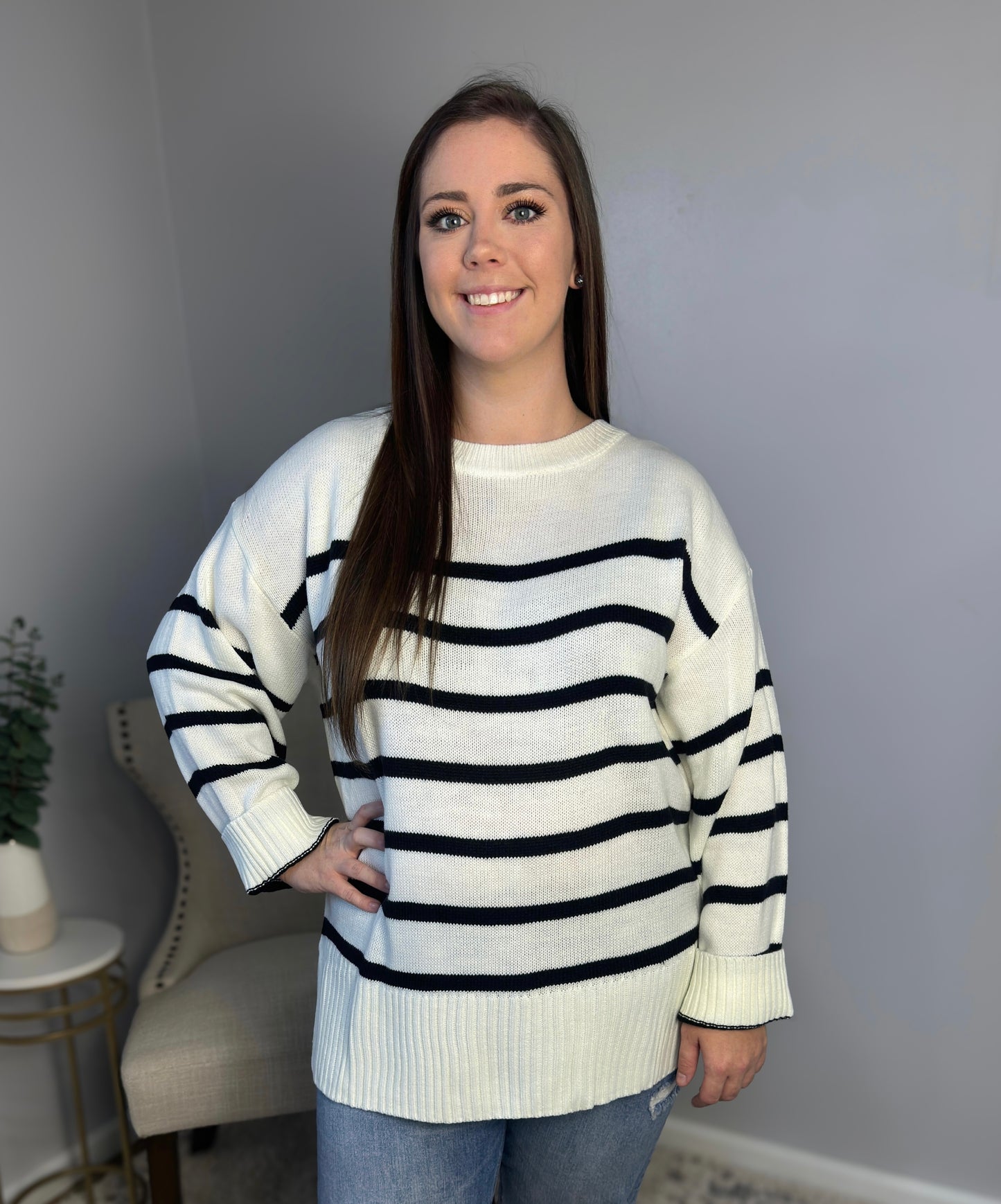 The Haylee Striped Sweater Plus Size