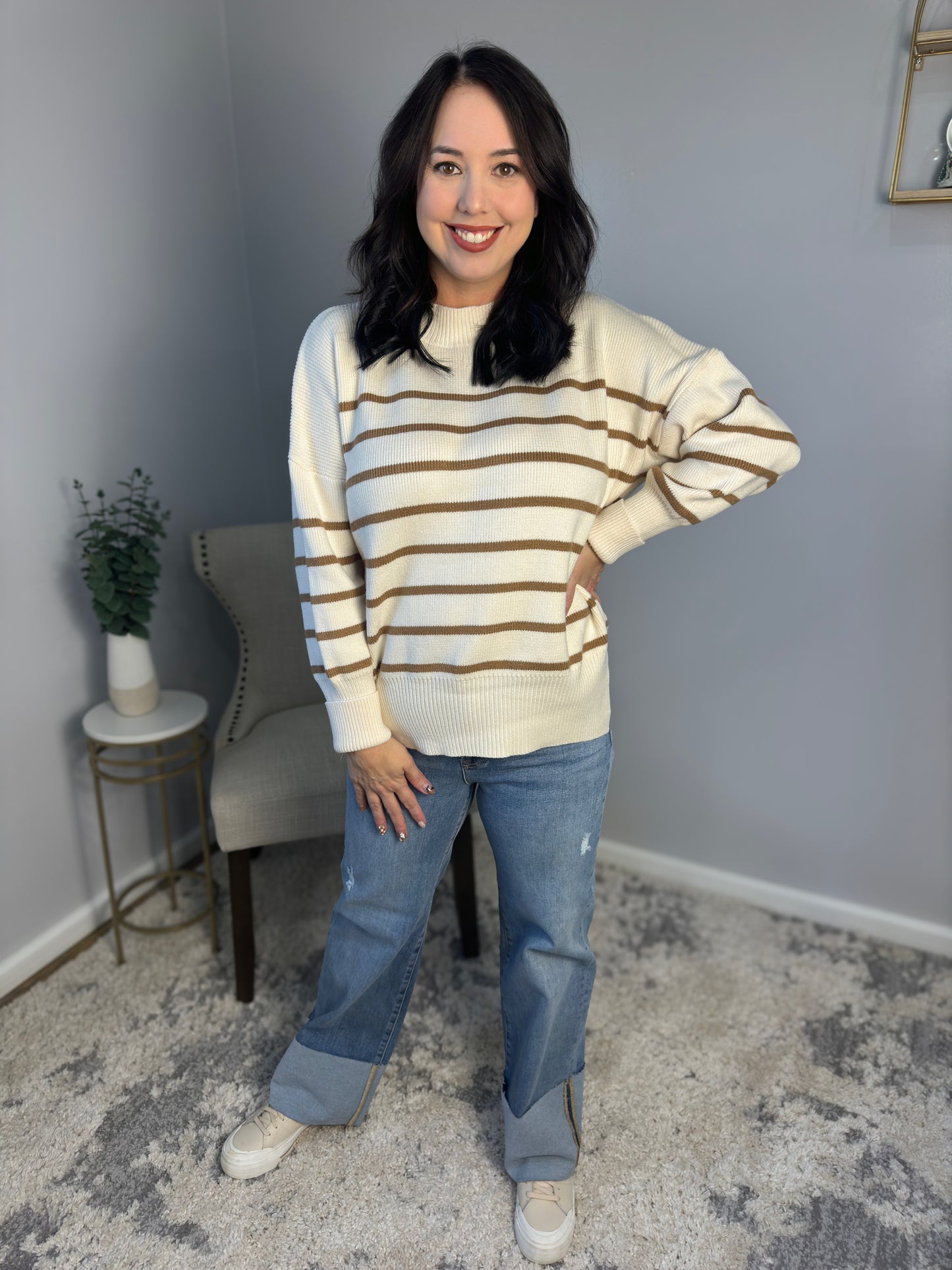 Striped Round Neck Sweater