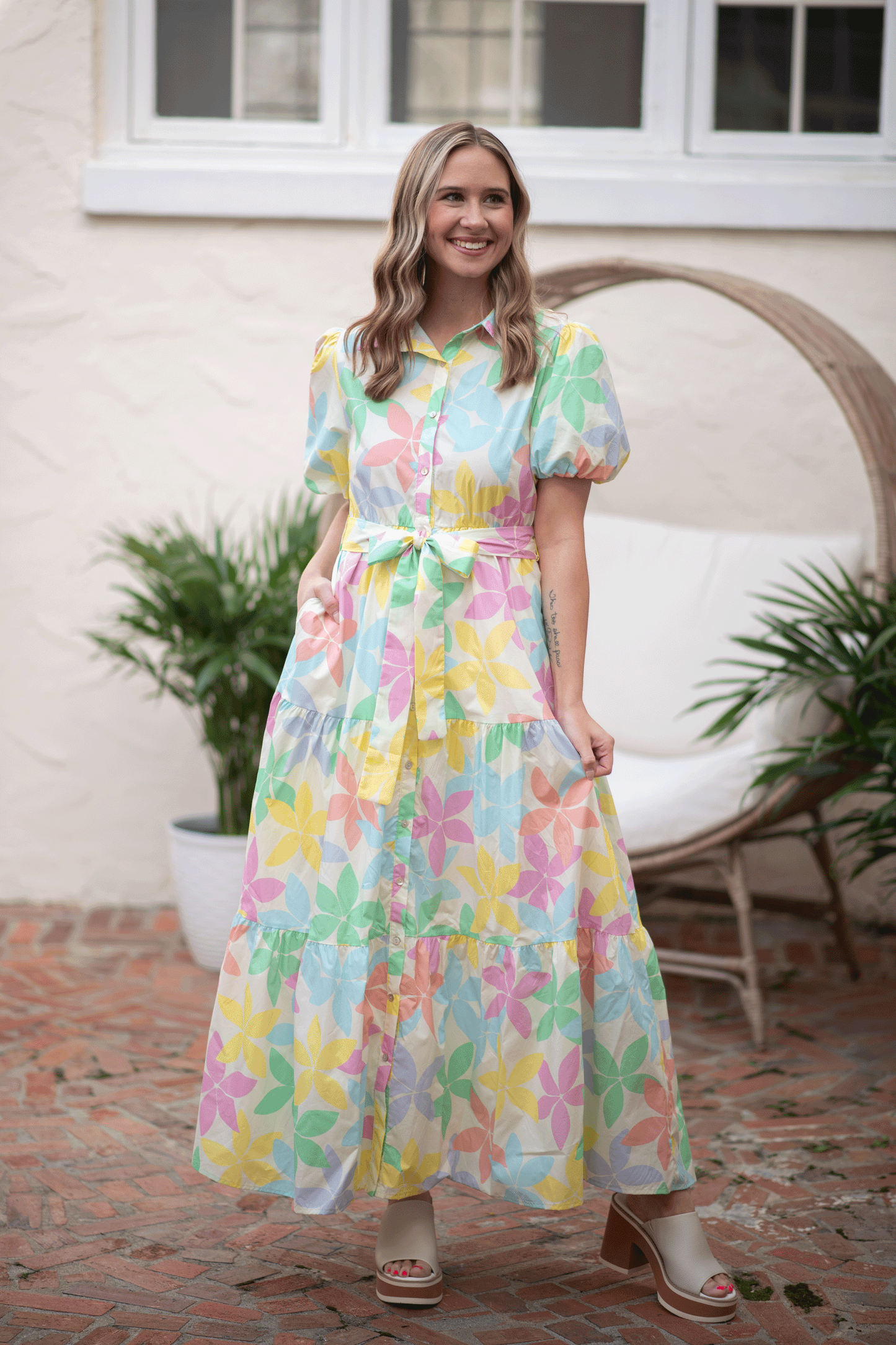 Pastel Floral Maxi Dress